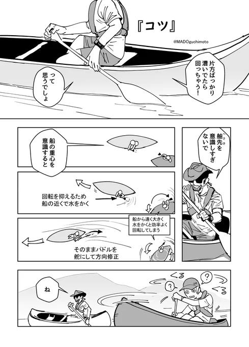 カヌーのコツの漫画 (1/2)