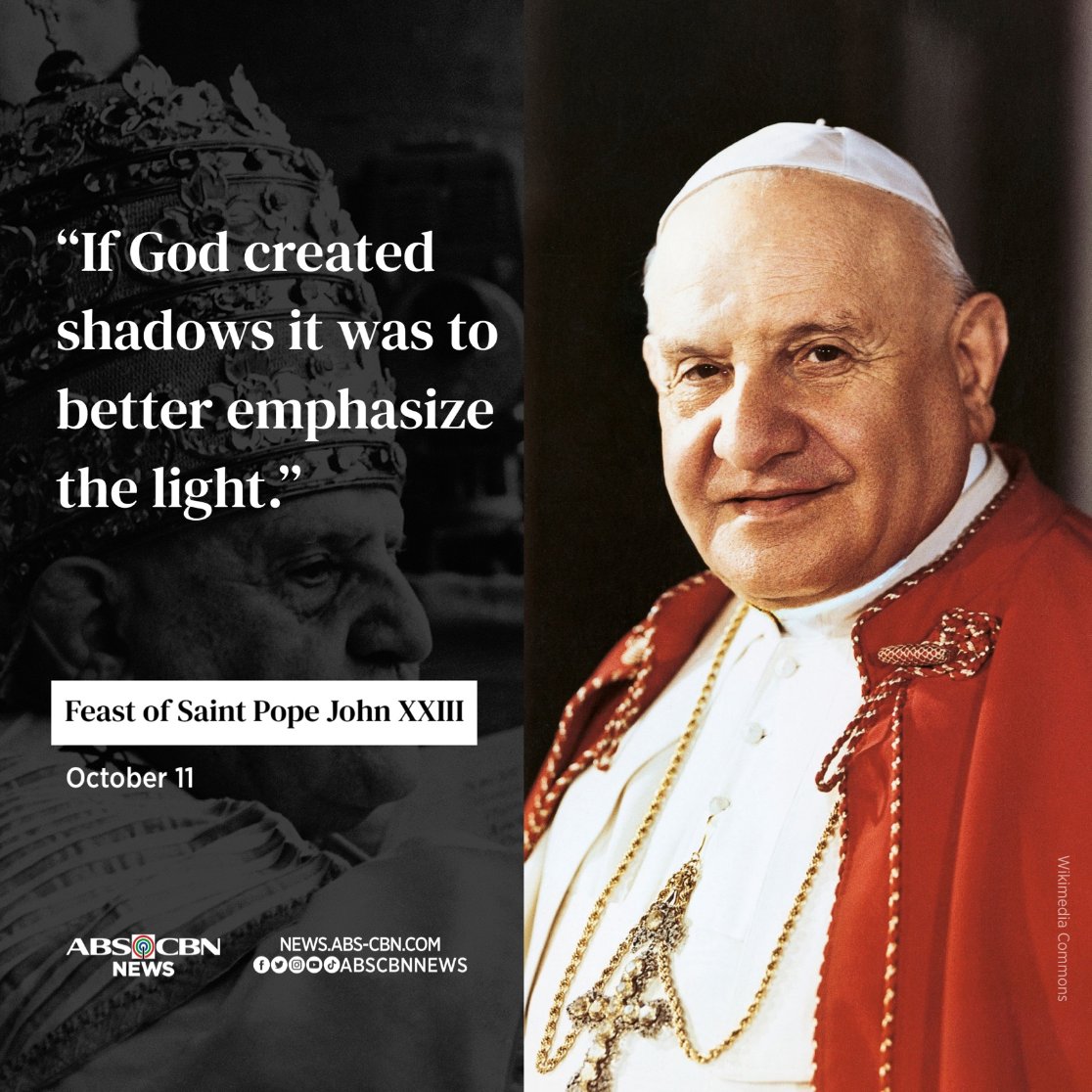 ABSCBNNews's tweet photo. Ngayon ang kapistahan ni St. Pope John XXIII. 🙏🏼

Kaugnay na ulat: https://t.co/fVVQjFfqkl https://t.co/EJX1YMktco