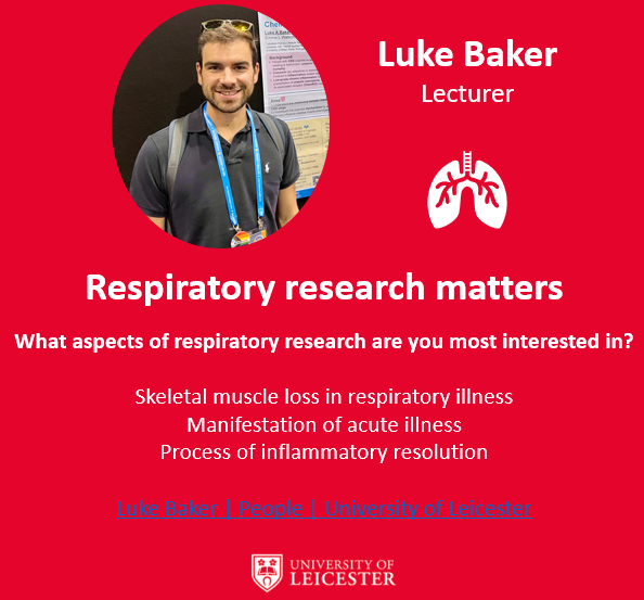 🔦Early Career Researcher (ECR) Spotlight: Find out more about Luke's research here: le.ac.uk/people/luke-ba… 🔎 #Respisbest