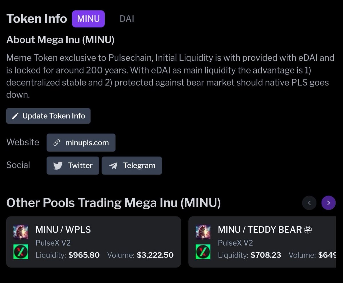 MinuPLS's tweet photo. Yay! We are finally listed on @coingecko as well now, which means @DEXToolsApp should be coming next 😉

#Minu #MegaInu #Pulsechain $MINU
#CoinGecko #DEXTools #dexscreener https://t.co/MvxjIFvuni