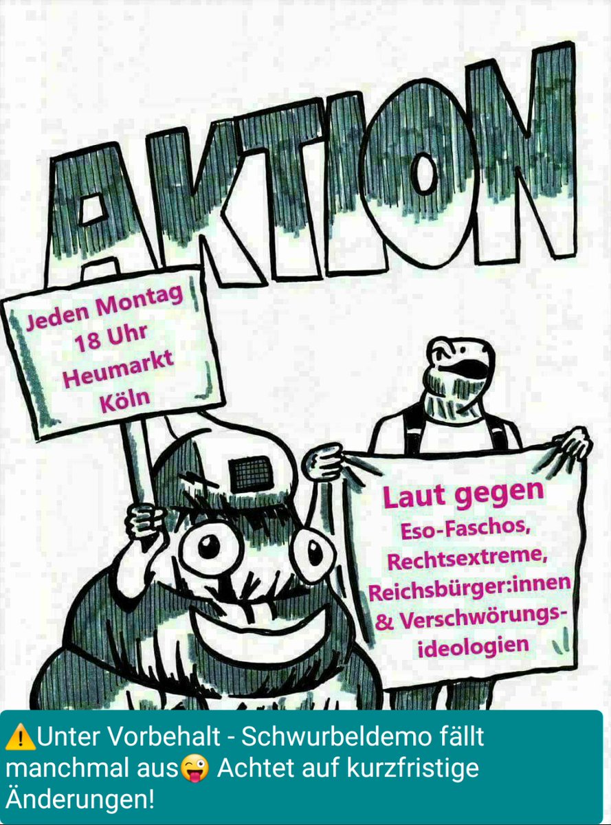 reclaimrosalux1's tweet photo. #köln #mobi #k0910
Heute Abend wieder Gegenprotest ab 18 Uhr auf dem Heumarkt in Köln. ⚠️Achtet auf kurzfristige Änderungen: Das Schwurbel-Demomobil hat anscheinend einen Schaden und für die Reparatur fehlt es wohl an Geld🤑 https://t.co/7DQAzMgOpv
