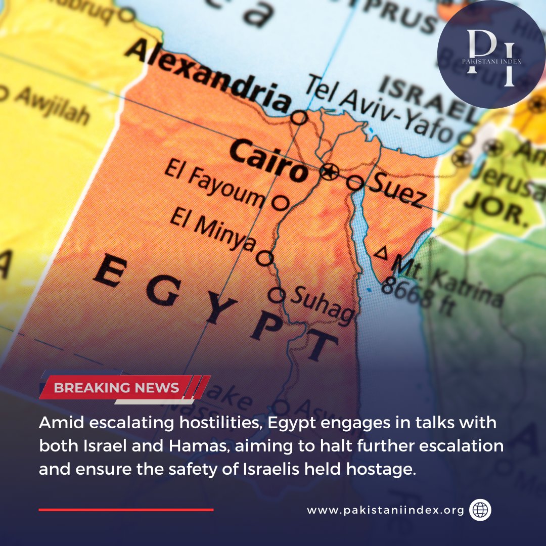 🚨BREAKING: Amid escalating hostilities, Egypt engages in talks with both Israel and Hamas, aiming to halt further escalation. #Egypt #Israel #Palestine #Hamas #Gaza #BenjaminNetanyahu #IDF #TelAviv #AlAqsaFlood #طوفان_الأقصى