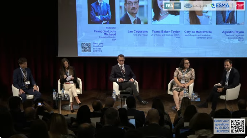 beuc's tweet photo. We are highly sceptical about #crypto. It developed in an unregulated environment. They're highly speculative products marketed to consumers as an opportunity to get rich quickly - @arcapde at #CPD23 https://t.co/57WsoyuYya