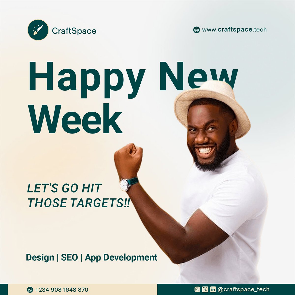craftspace_tech's tweet photo. Happy New Week! Let's Go Hit Those Targets!
As we embark on a brand new week, filled with endless possibilities, we at CRAFTSPACE are ready to help you soar to new heights!
#craftspace #ecommerce #website #onlineshop #onlinebusiness #monday #newweek https://t.co/BM9uAr1gmY