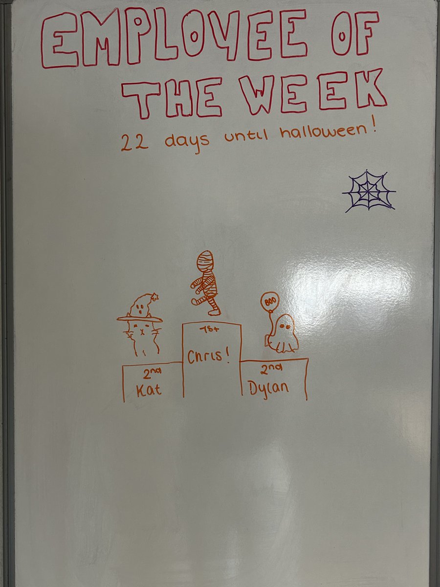WeAreD2Creative's tweet image. Its time for another employee of the week... this week's winner is Chris🏆

#employeeoftheweek #spookyseason