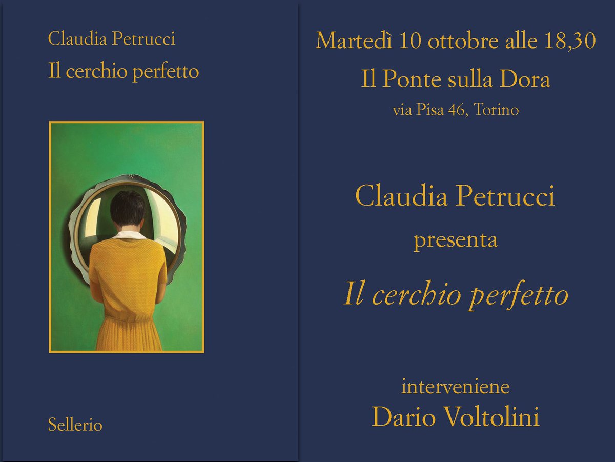 #savethedate #torino @cpscrive da @pontesulladora con @DarioVoltolini per parlare del suo romanzo 'Il cerchio perfetto'. La storia di due donne lontane nel tempo, una casa che le accomuna, due vite che sembrano sovrapporsi nella circolarità di una tensione appassionante.