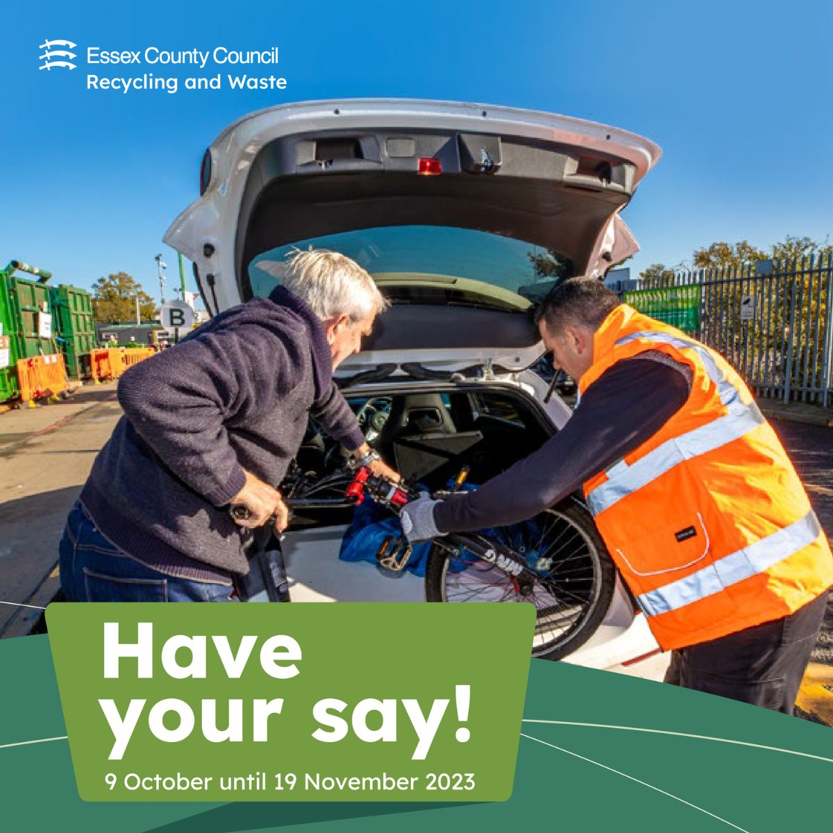 Essex residents 📢 We're proposing to make the bookings process at our recycling centres a permanent feature and we'd love to hear your thoughts! Through testing at all 21 centres, we found it effectively manages peak times, reduces congestion, and curtails misuse by commercial