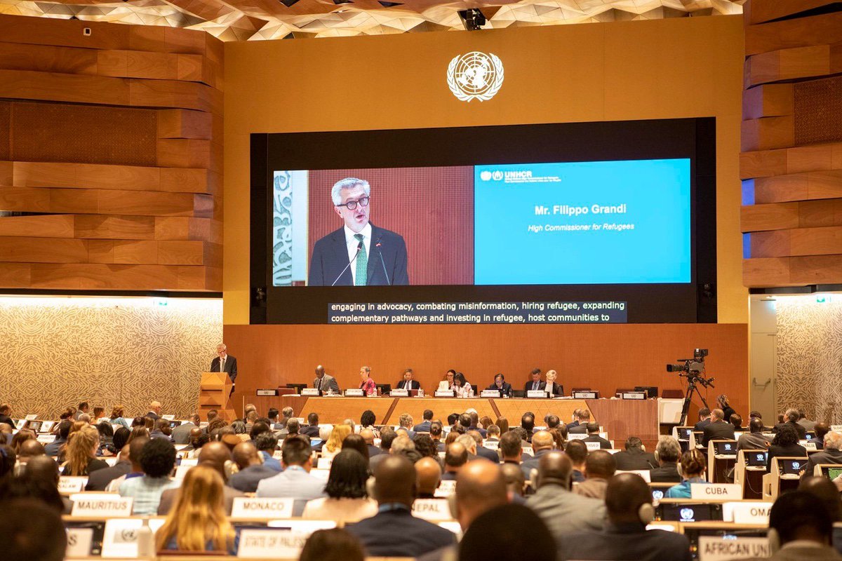 DominiqueHyde's tweet photo. “The world is increasingly divided; fragmented; inward looking. Far too many politicians portray cooperation as capitulation. They foment culture wars to divide into ‘us and them’.”

~ @FilippoGrandi opening the 74th UNHCR #ExCom. https://t.co/y5TybnFL94