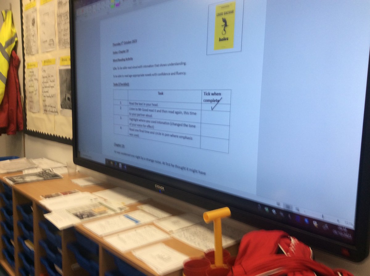 StoneferryPS's tweet photo. Using intonation and understanding emphasis in chapter 19 of Holes. #spsreading #spsyear6 https://t.co/E7JZ5p6Pd8
