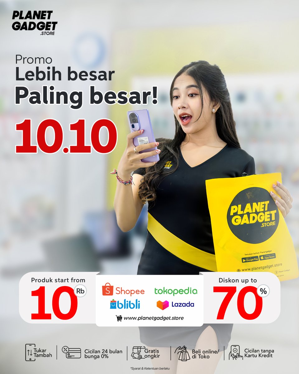 planetgadgethub's tweet image. Ga hanya ada promo planetversary, di planetgadget juga ada promo special 10.10 loh!! 🥰

Dapatkan produk start from 10k &amp;amp; diskon up to 70% bagi kalian yang belanja di e commerce Planetgadget ❤️
#planetgadget #iniplanetku #promo1010 #promooktober