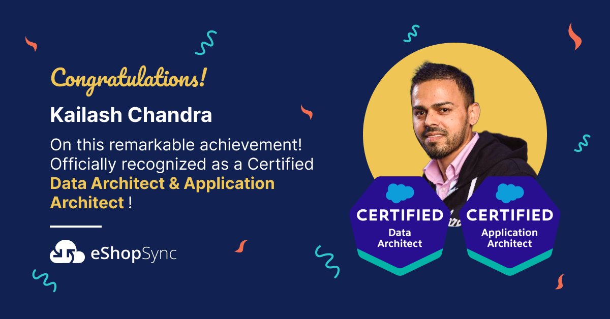 eShopSync (@eshopsync) on Twitter photo Congratulations to Kailash Chandra on your admirable success as a certified <a href="/Salesforce/">Salesforce</a> Data Architect & Application Architect, you work so hard every day to achieve this accomplishment.
#data #architect #application #Salesforce #crm #developer #certification Congratulations to Kailash Chandra on your admirable success as a certified <a href="/Salesforce/">Salesforce</a> Data Architect & Application Architect, you work so hard every day to achieve this accomplishment.
#data #architect #application #Salesforce #crm #developer #certification