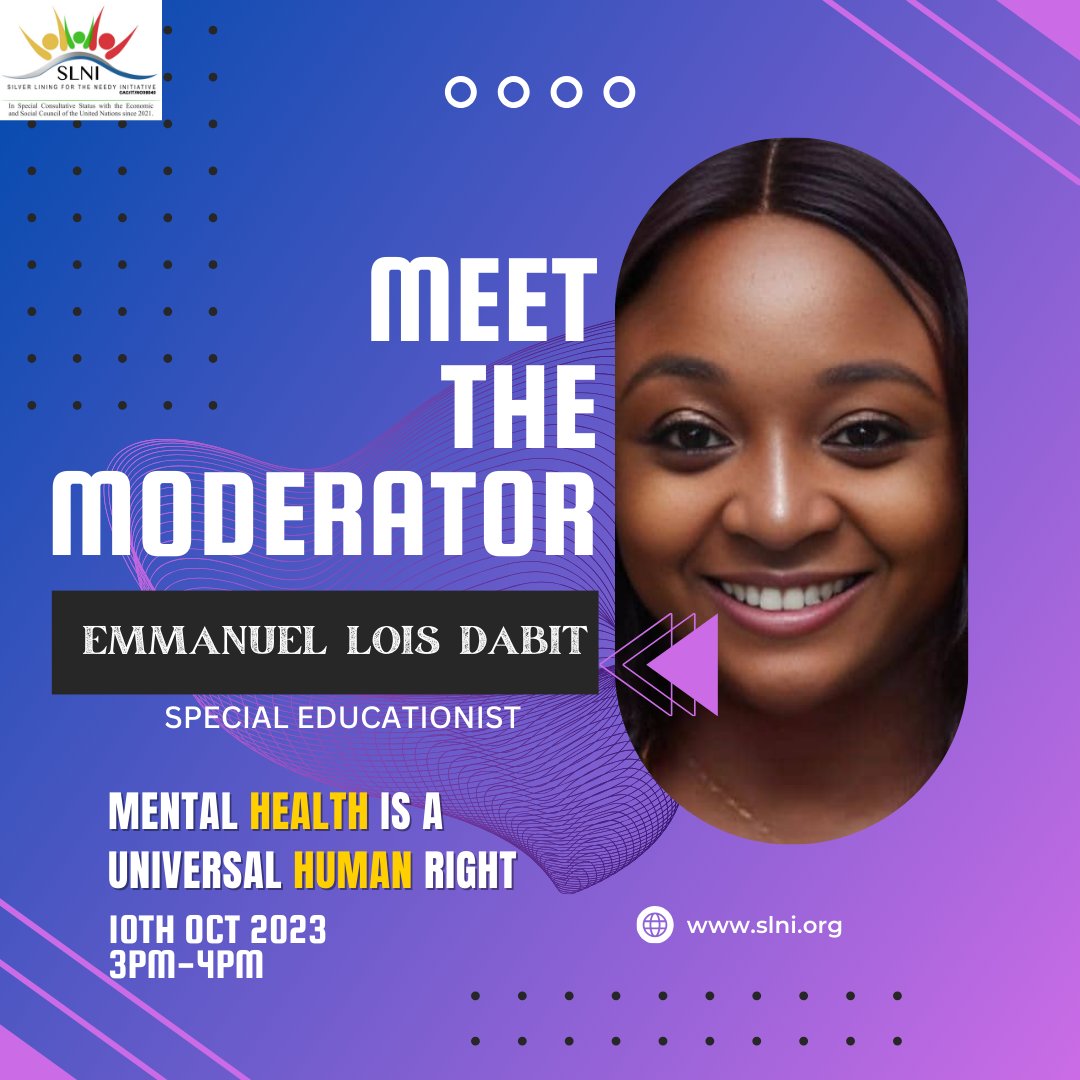 SLNIng's tweet photo. Get ready to be inspired as we introduce our incredible lineup of speakers for the World Mental Health Day webinar. Learn from the best in the industry and be part of the conversation that sparks change. Don't miss out! #MentalHealth #slni #silverliningng https://t.co/H229HTRGcQ