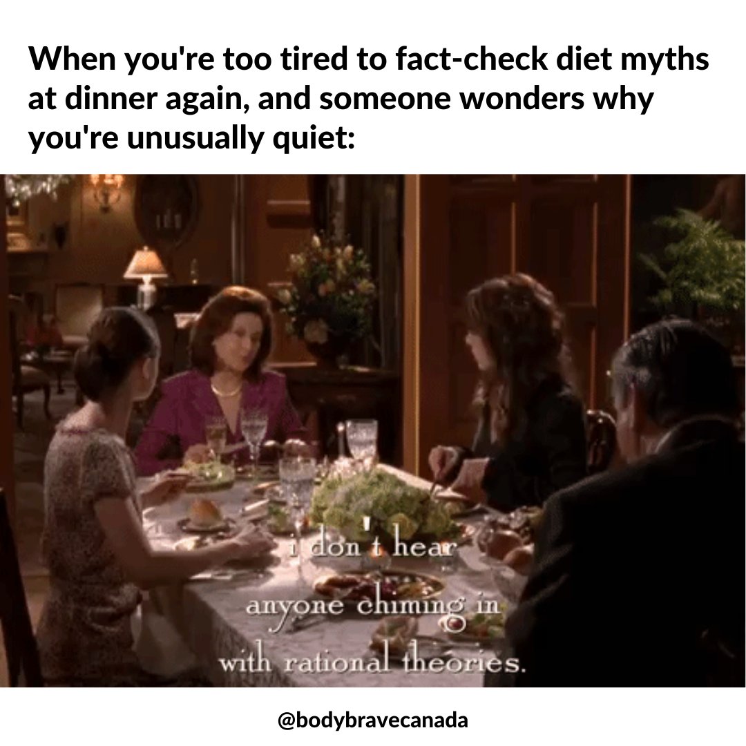 We are thankful for the dinner tables that avoid diet talk out of respect for others who might not be in a space to hear it 💜

#MemeMonday #GilmoreGirls