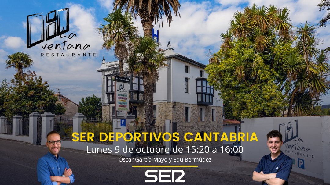 SER_Cantabria's tweet photo. 📻 ¡Hoy @SERDeportivos Cantabria desde el restaurante La Ventana! 🍽️

Acércate a conocer su carta para comidas y cenas, a 300 metros de la rotonda de Corbán

⚽️ El Sanedrín del @realracingclub a partir de las 15:20 https://t.co/qMz7gUcBwP