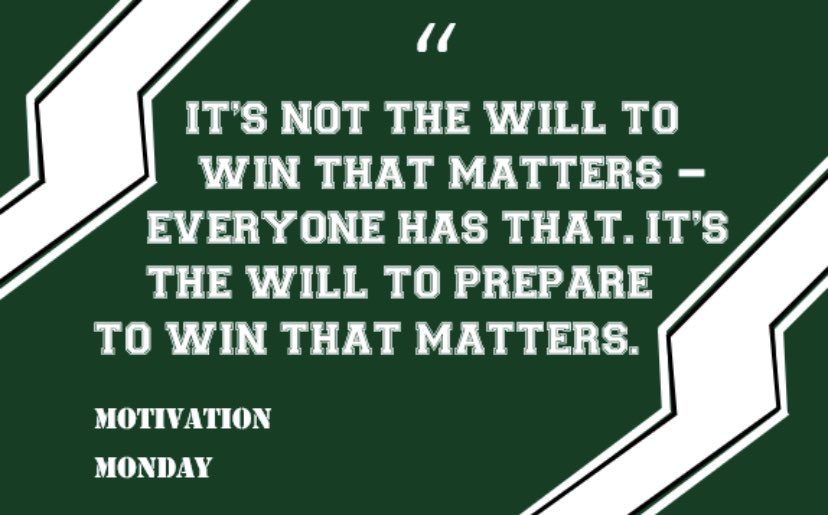 Monday Motivation #monday #motivation #winningmentality #willtoprepare #preparation #hardwork #workhard #whennooneswatching #GreenKnightsALLin