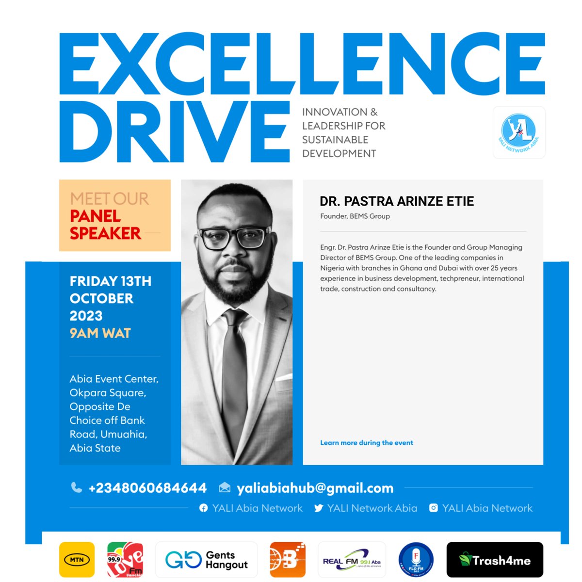 bemsInstitute's tweet photo. You're invited to an excellence drive event featuring the GMD of Bems Group! Come learn about leadership and innovation, and gain insights into the exciting future of the tech industry.
Address: Abia Event Center on October 13th, 2023, starting at 9am. https://t.co/IiTHQwMNGY