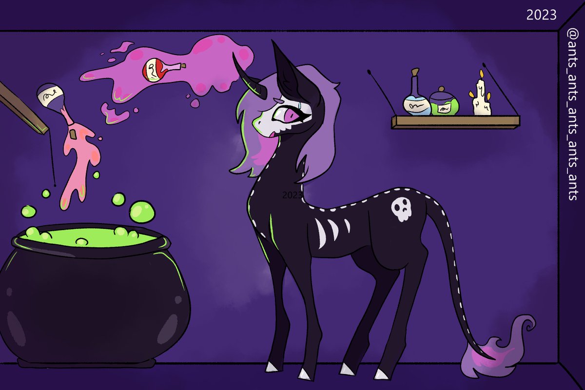 DanielAnts02's tweet photo. ponytober day 3! casting spells! https://t.co/Cbzuv8Bmg4