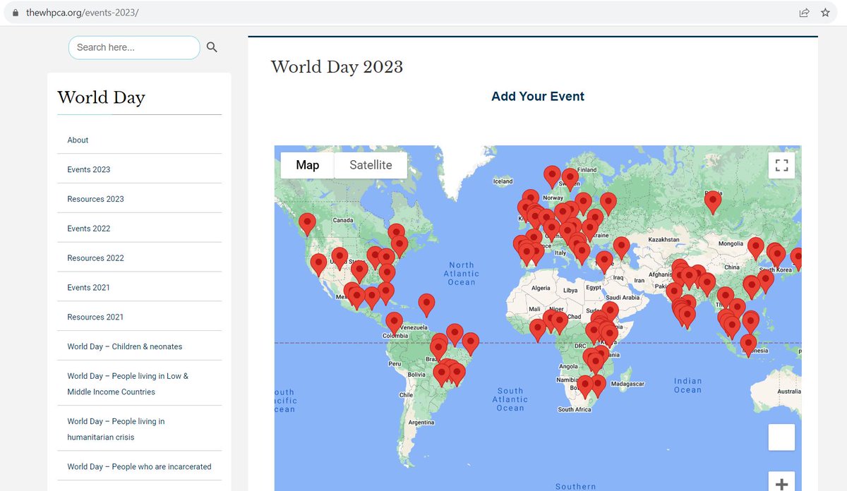 Add your World Hospice and Palliative Care Day events for free on the Global Map for palliative care. Show your solidarity and unity as we plan to come together for World Day #WHPCDay23. Add your event here thewhpca.org/add-event/