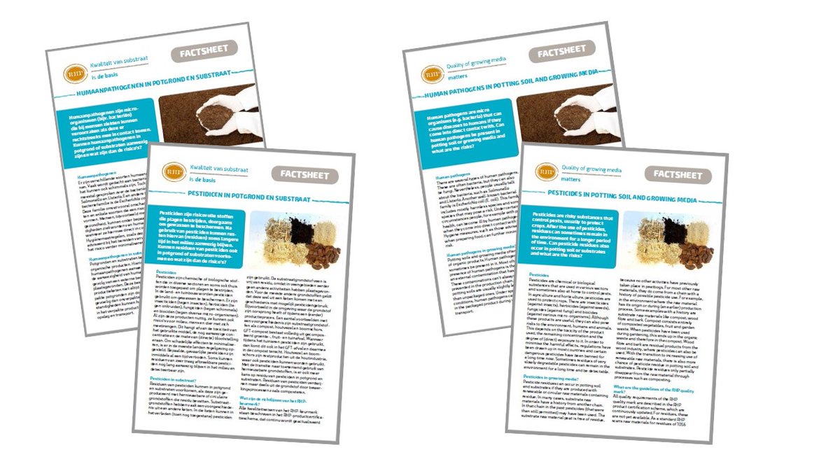 RHPgrowingmedia's tweet photo. In our role as the knowledge centre for substrates, RHP publishes a series of factsheets on specific topics related to potting soil and growing media. Two factsheets (on human pathogens and pesticides) are available now on our website: https://t.co/crtSTcOdsg https://t.co/PlEzmPIhoJ