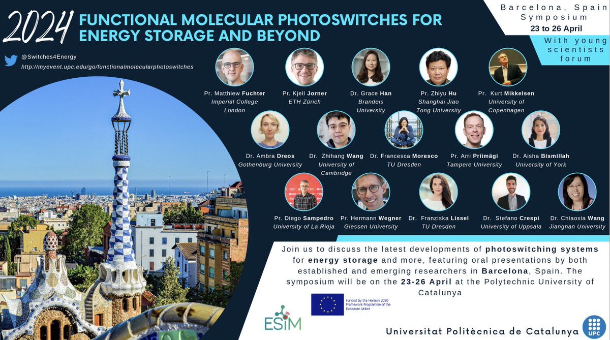 Dear friends, abstract submission is now open for contributed talks and poster presentations, you can submit your abstract at our conference homepage: 

myevent.upc.edu/100367/detail/…

#photoswitches #conference #barcelona