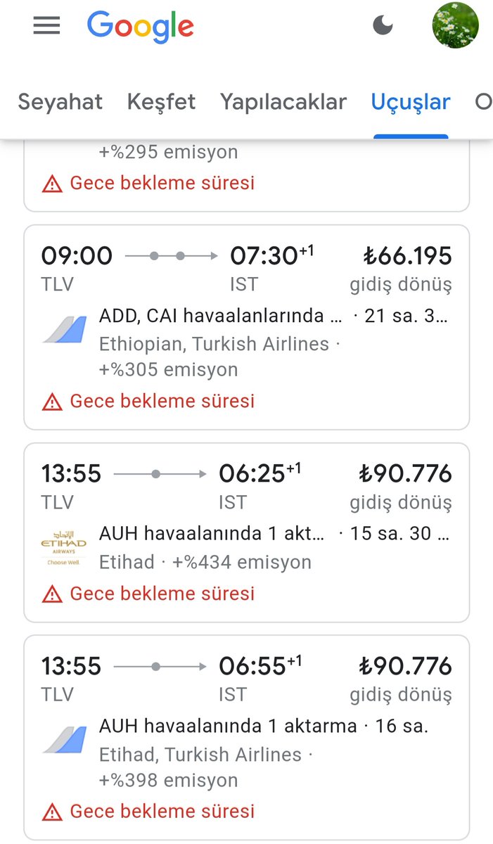 gamzeyazgan34's tweet photo. Tel Aviv'den İstanbul'a planlı 86 sefer var.
Bilet fiyatlarına bakın 

Bir arkadaşım söyledi inanmadım google dan baktım 😳🤯

Neler oluyor https://t.co/SL0BjSqtnj
