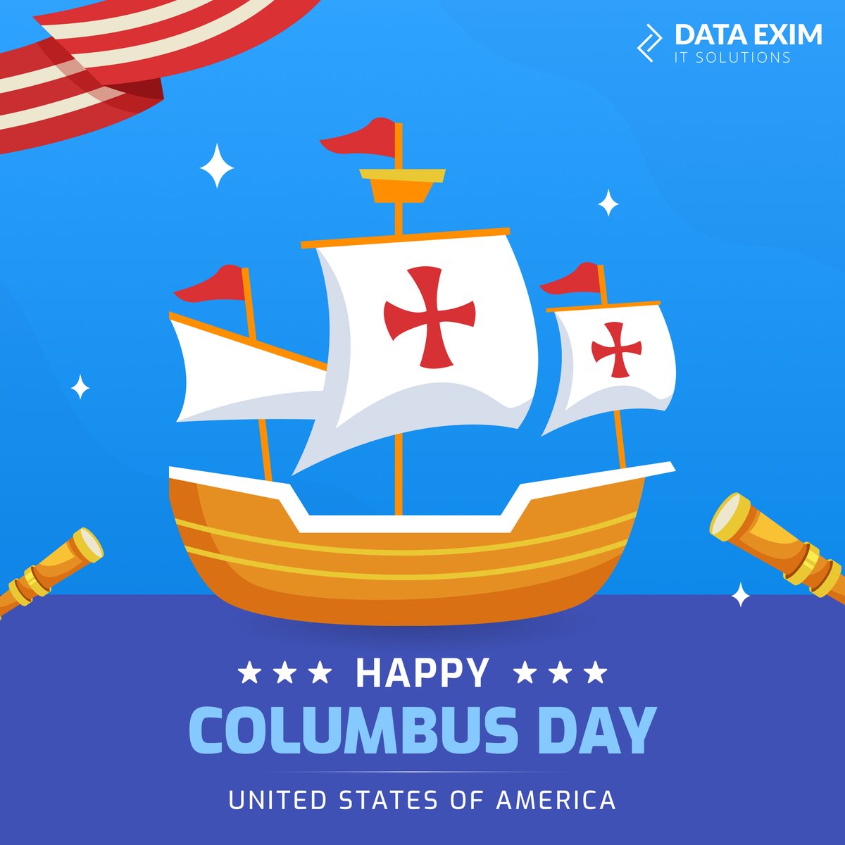 On this historic day, let's celebrate the spirit of exploration and discovery. May your journey in the world of possibilities be as bold and adventurous as Columbus' voyage!

#columbus #ColumbusDay #columbusday2023 #DataEximIT