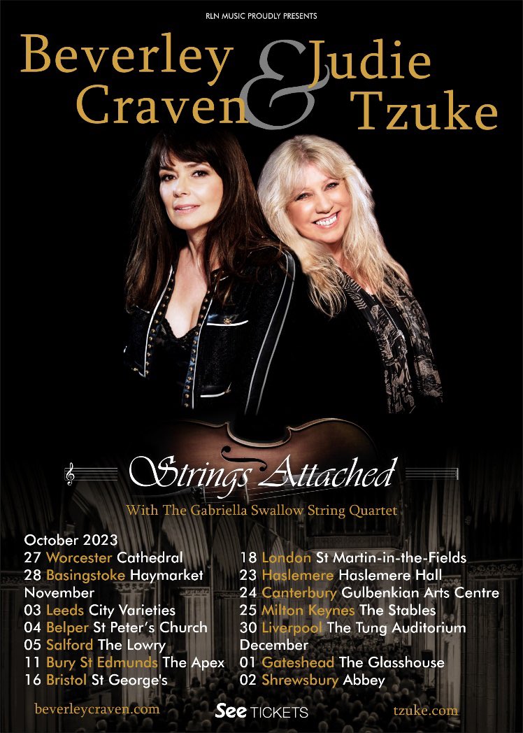 Just had a wonderful chat with @BeverleyCraven. Her debut album was one of, if not the 1st CD’s I ever bought so this interview meant a lot! (I was nervous) She was so lovely. Can’t wait for her tour with Judie Tzuke this oct/nov/dec.It’s her final tour featuring a string quartet