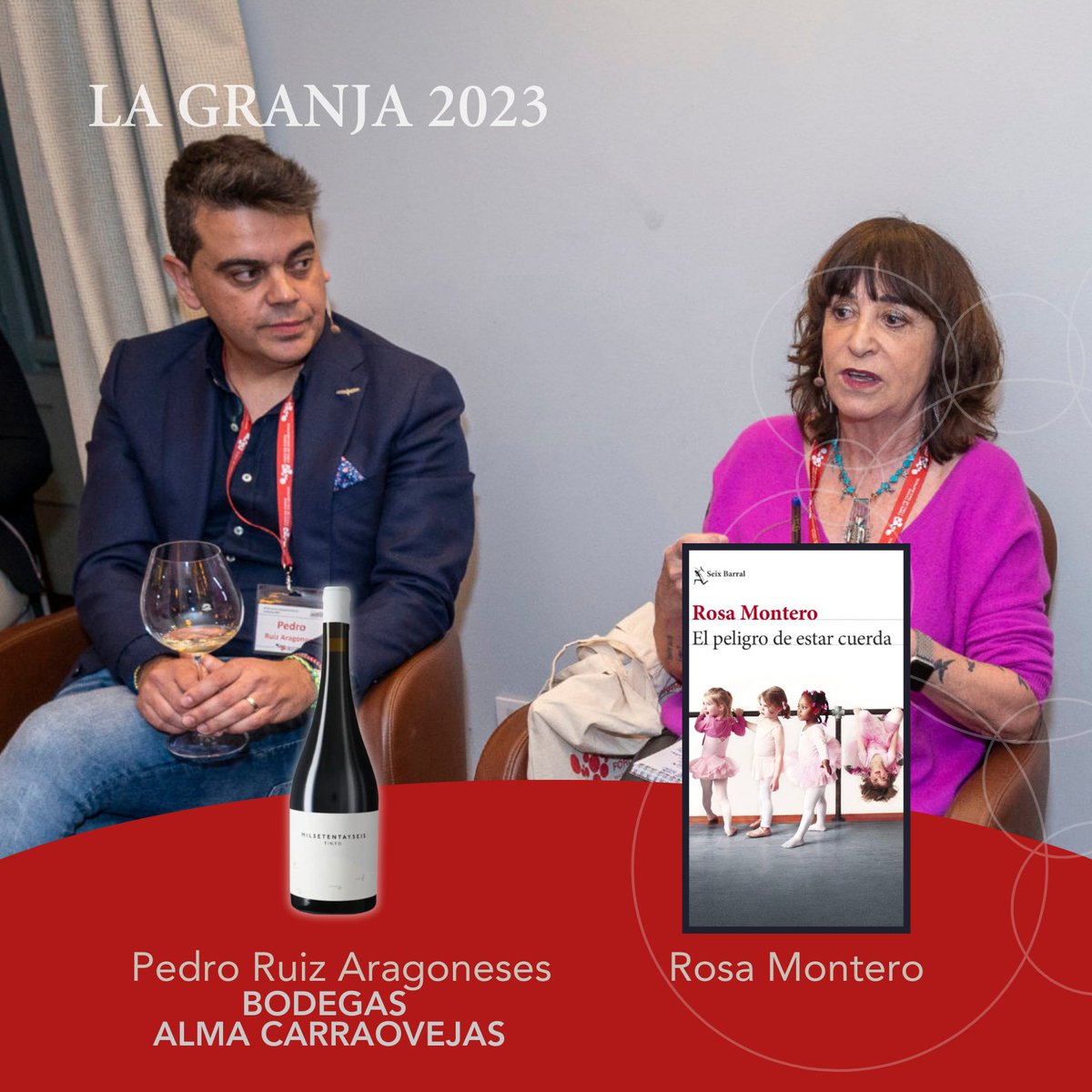 forodeforos's tweet photo. 📚📷LA GRANJA 2023, La Cata de un #Libro y la #Lectura de un #Vinohradska12
@BrunaHusky y "El peligro de estar cuerda," junto a los vinos de @almacarraovejas con Pedro Ruiz Aragoneses
#forodeforos #lagranja #conversación #reflexiones https://t.co/r4CcZhBIXb