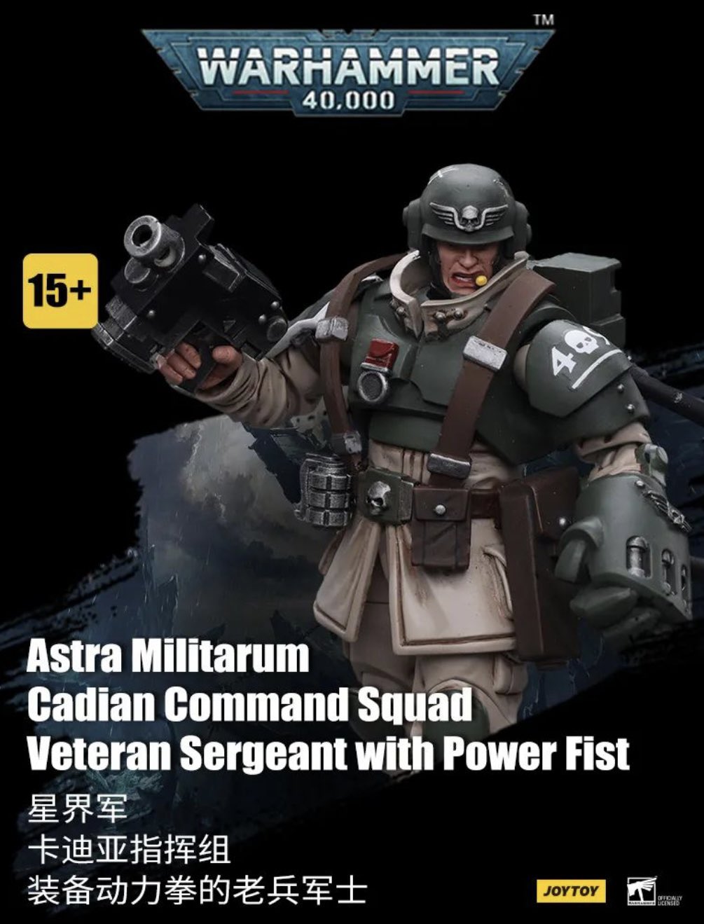 Astra Militarum Cadian Command Squad Veteran Sergeant with Power Fist