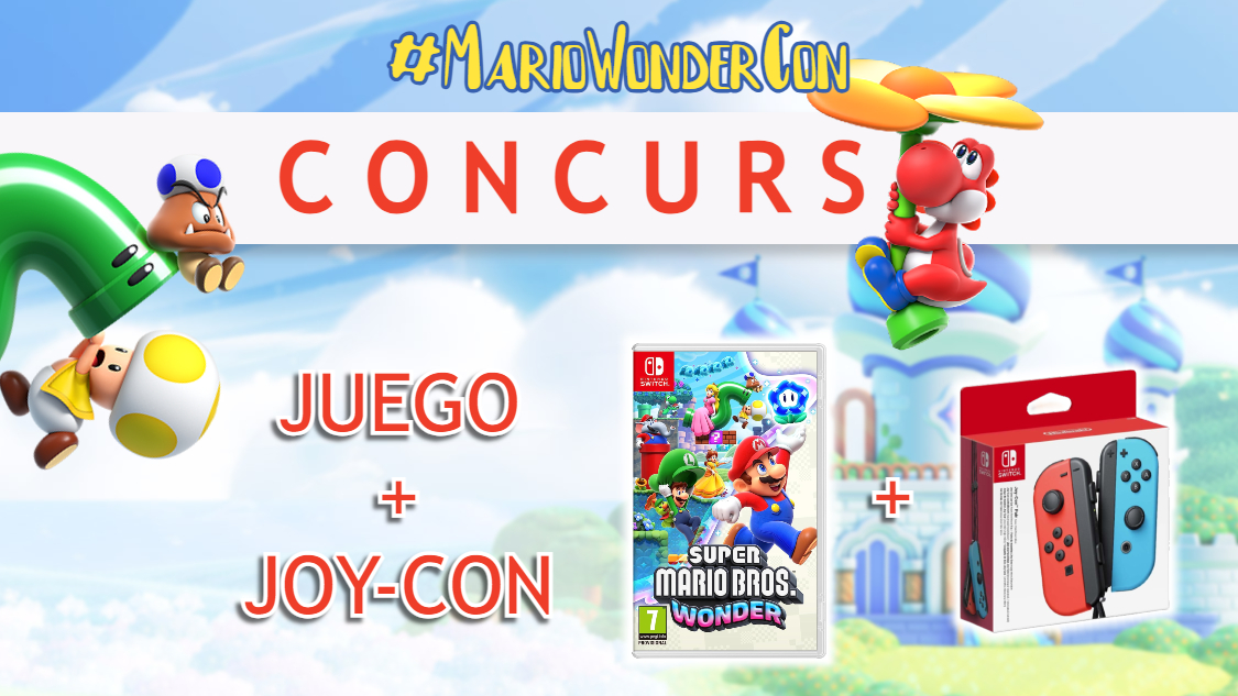 revogamers's tweet image. Sorteamos hoy, 10/10, una copia de Mario Wonder y unos Joy-Con.
☑ Sigue a @revogamers.
☑ Repostea este post.
☑ Escribe un post mencionándonos a nosotros y a un amigo con #MarioWonderCon diciendo qué personajes cogeríais. 
Detalles: revogamers.net/noticias-w/con…