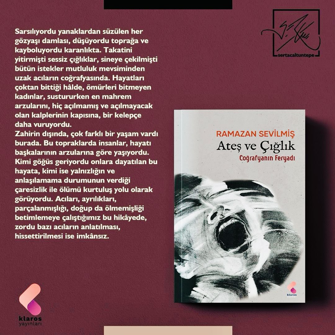 sevilmis01's tweet photo. “Ölüm, bir acıydı. Yitirmek, bir acıydı. Ayrılmak, bir acıydı. Amma korkuların gölgesinde tek bir sözü dahi kendi
iraden ile söyleyememek, yaşamadan tükenmek, bambaşka bir acıydı.”

Ateş ve Çığlık

Yeni romanımız çıktı sevgili dostlarım, spariş için…👇🏻

https://t.co/i26Hxi3UUB https://t.co/J4RAoCOpCX