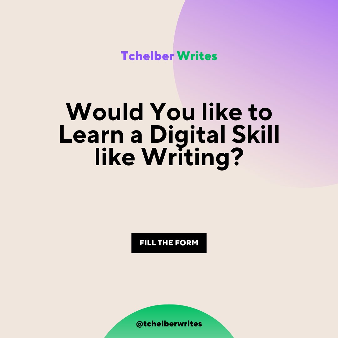 Nwualari's tweet photo. Are you a student???
Would you like to learn a Digital Skill like writing???
Then, fill this form
https://t.co/caEVfA1Wk9
#writingcommunity #writing #digitalskill #onlineskill https://t.co/tEgrG6WRWM
