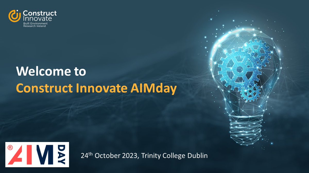 <a href="/uniofgalway/">Ollscoil na Gaillimhe | University of Galway</a> will host AIMday <a href="/ConstructInov8/">Construct Innovate</a> Tues 24 Oct <a href="/tcddublin/">Trinity College Dublin</a>. Researchers are invited to register for 1-3 workshops that match your area of expertise here: bit.ly/3rzVBed. Industry questions here: bit.ly/48O1Uvp. More info here: bit.ly/3RRkTiG