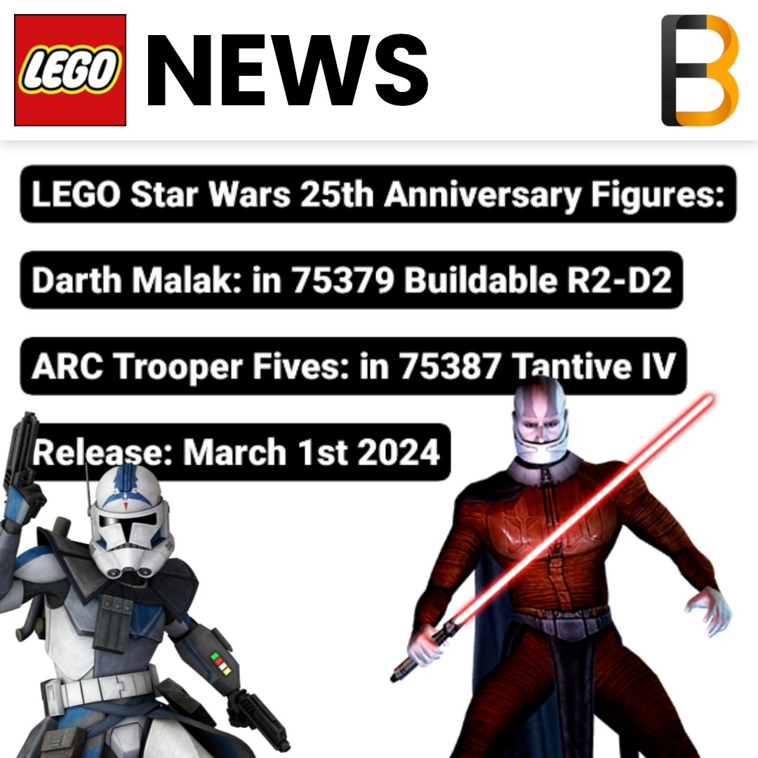 Falconbricks  LEGO News on X: New LEGO Star Wars 25th Anniversary  Minifigures coming in 2024 sets! There should be even more throughout the  year! #legonews #legoleaks #lego #starwars #TheCloneWars   /