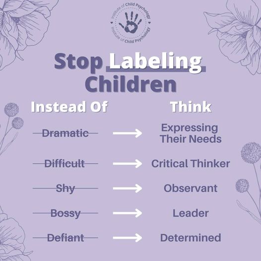 What we label kids stick with them and shape their self-image. Let's avoid boxing them in with labels and choose compassion over reaction

Click fink for more insights on Synergetic Play Therapy: linktr.ee/synergeticplay… 
#ChildDevelopment #CompassionMatters #Responsibleparenting