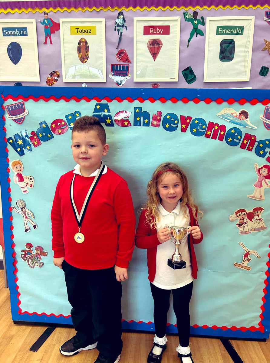 AntoninePrimary's tweet photo. Congratulations to R in P3/2 for his medal in Taekwondo and C from P3/2 for her trophy in Dancing. Both superstars! Well done! #confidentindividuals #AgentAimHigh https://t.co/exdH6sKIpY