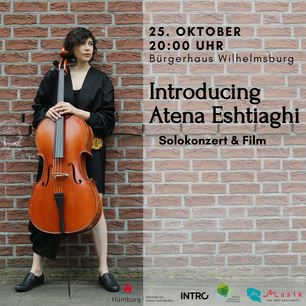 mvde_de's tweet photo. Introducing Atena Eshtiaghi - 25. Oktober um 20 Uhr im Bürgerhaus Wilhelmsburg ✨

Der Auftakt der einjährigen Zusammenarbeit des Bürgerhaus Wilhelmsburg mit der iranischen Cellistin. 

Wir freuen uns sehr, Atena Eshtiaghi im Büwi begrüßen zu dürfen!

https://t.co/LlRRFpZd6o https://t.co/bK79IgEMO9