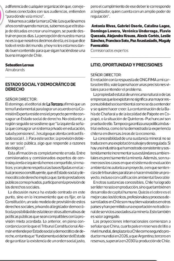 Ayer, un editorial de <a href="/latercera/">La Tercera</a>, haciendo caso omiso de las discusiones que sí hemos tenido en el proceso, sostuvo que, para un sector, la provisión de derechos sociales “debiese ser solo pública, algo que responde a razones ideológicas”. Esto no es cierto por varias razones👇🏽