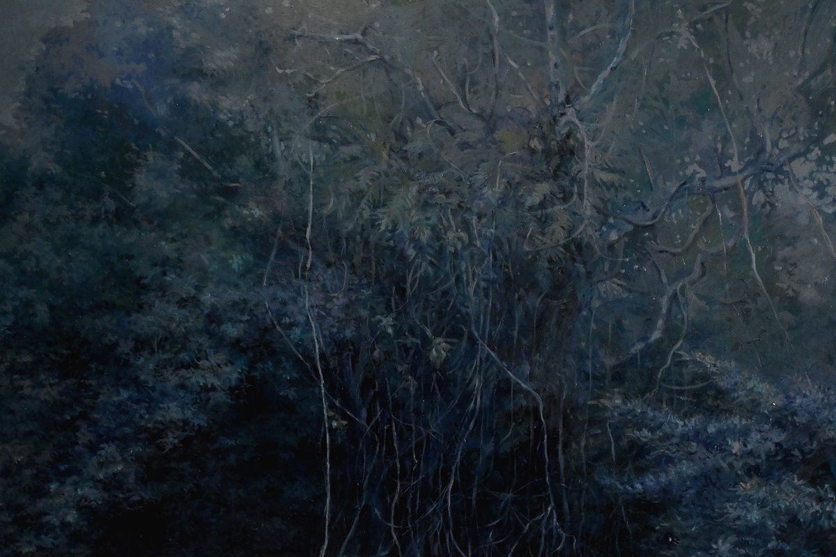 hqohou's tweet photo. 150 cm canvas with 00 brush size ไม่มีอะไรจะบอกนอกจากปวดหลัง ขอบคุณครับ 
+ จริงๆมีเทคนิคที่อยากเล่าสำหรับสีน้ำมันคือ ลงๆไปก่อน แล้วเบลอด้วยแปรงแบนแข็งๆแห้งๆมีขนาดหน่อยปัดเบาๆค่ะ จะได้เป็นฟุ้งๆ แต่มีเทคเจอร์เส้นนิดหน่อย เบลนกับทำระยะง่ายขึ้น https://t.co/zAoE2dwZ7W