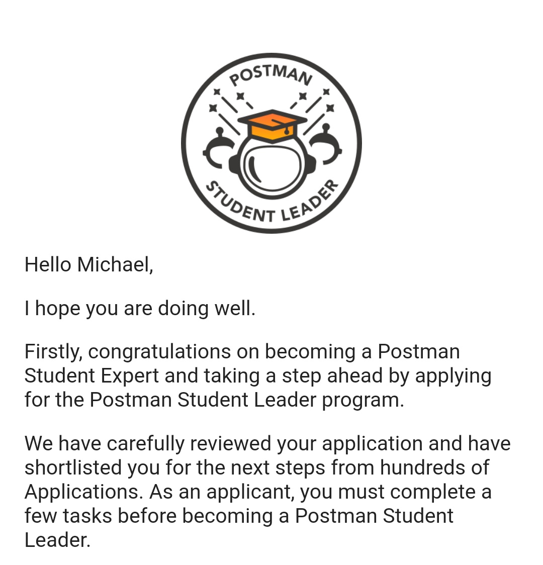 SimpleMikey1's tweet photo. π Thrilled to be selected as a Postman Student Expert and shortlisted for the Student Leader program! π Ready to dive into this exciting journey with @getpostman and empower fellow students. Stay tuned for updates! πͺ #PostmanStudentLeader #EmpowerTech https://t.co/ctK2pK2cKU