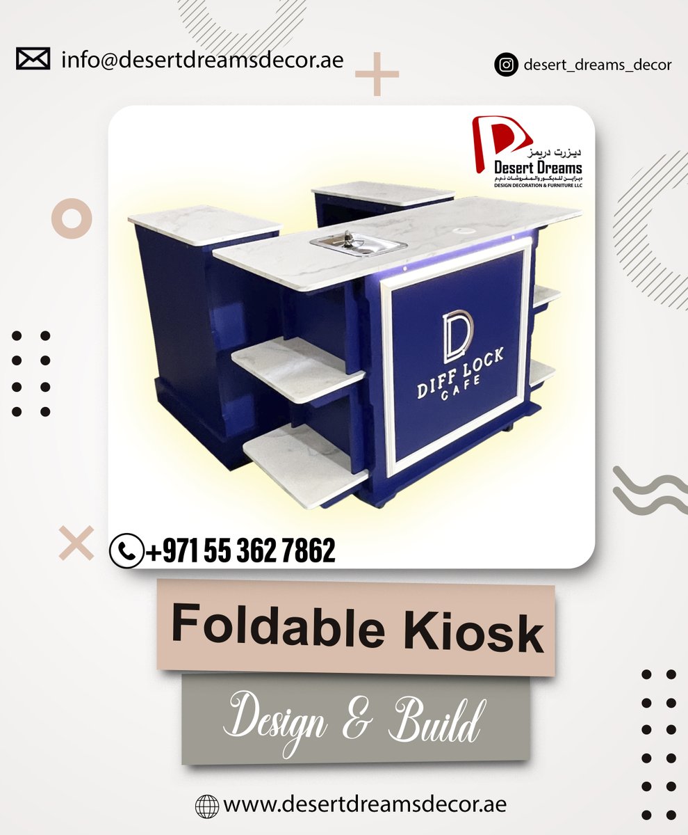 DesertDreamsuae's tweet photo. We are mastered in design and build foldable kiosk for events.

https://t.co/n06lS6zbk3

#AbuDhabi #events #dubaievents #kiosk #interiordecor #unitedarabemirates https://t.co/TbMy8CaP9p