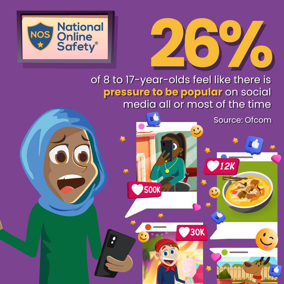 Did you know that 26% of 8 to 17-year-olds feel like there is pressure to be popular on social media all or most of the time? 😓

Get a membership quote >> bit.ly/3lGQMME

#KCSIE #OnlineSafetyTraining #KeepingChildrenSafeOnline #EdTech