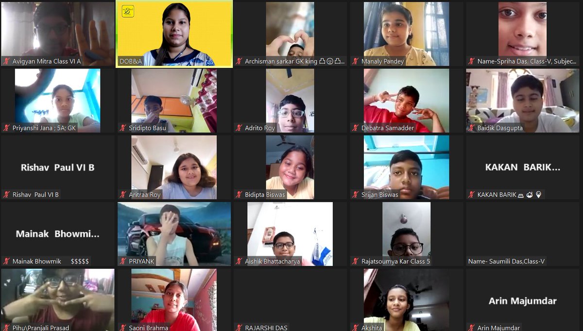 DOBnAssociates's tweet photo. Derek O'Brien and Associates conducting a GK &amp; Current Affairs session for the students of Classes 5-9 of Garden High School Kalyani on 7 October. #onlinelearning https://t.co/SFL41rF9no