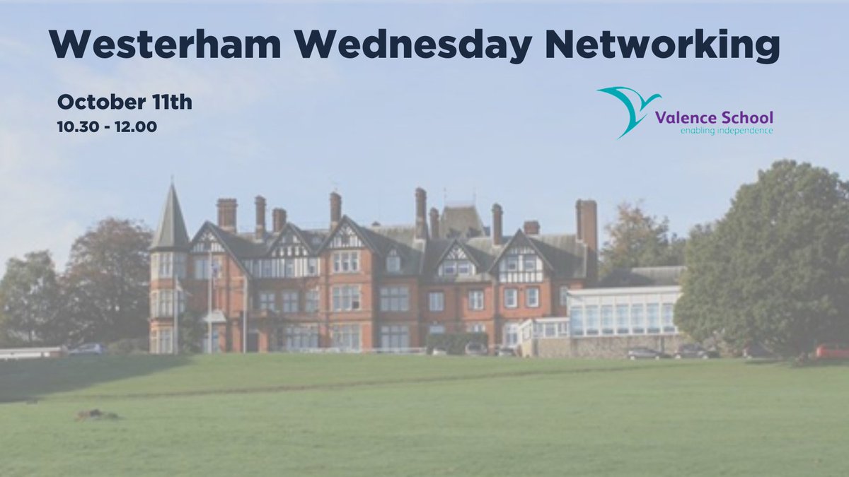 Join us on Wednesday morning for #westerhamwednesday networking at @ValenceSchool  booking closes at 3.30 pm tomorrow link in bio - we look forward to seeing you there!