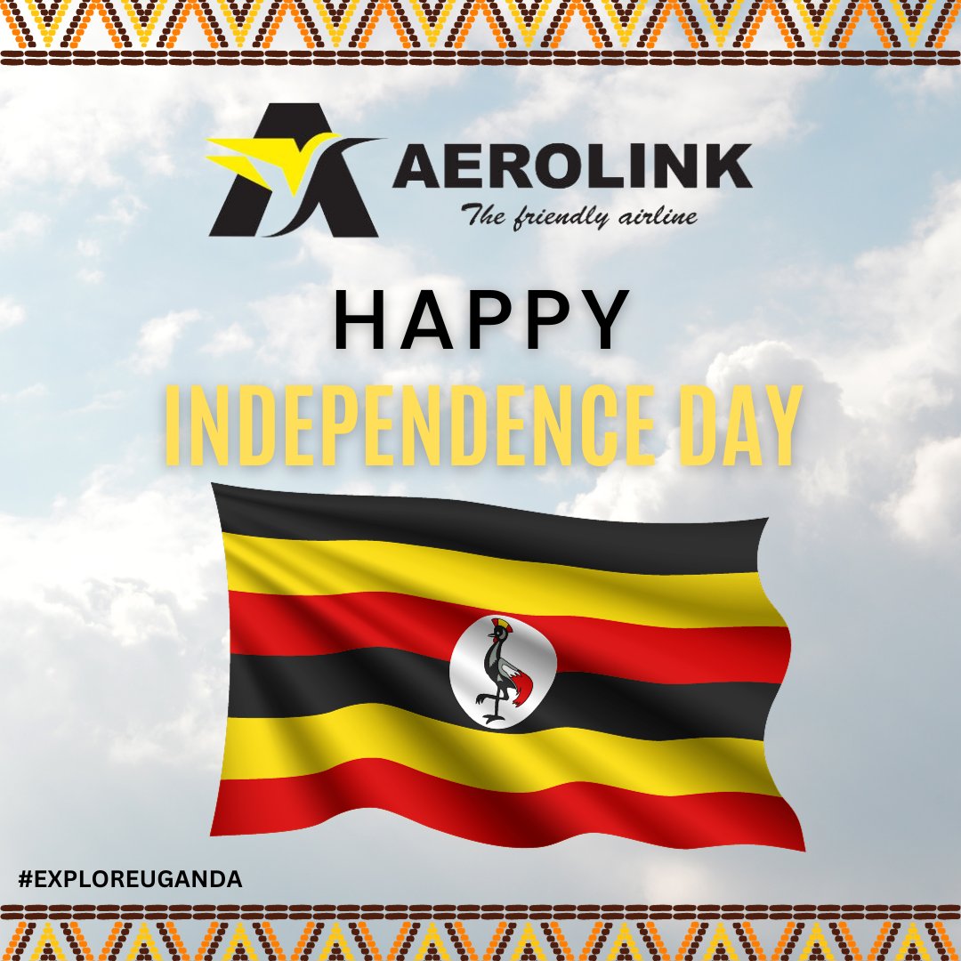 AerolinkUganda's tweet image. 🛩 Celebrating the beauty of our nation from the skies! Happy Independence Day, Uganda! 🇺🇬 With AeroLink, every journey is a safari through our homeland&apos;s rich heritage. #UgandaAt60 #SkySafari #FlyAeroLink #UgandaSafari #AeroLinkConnection #tulambuleuganda #visituganda