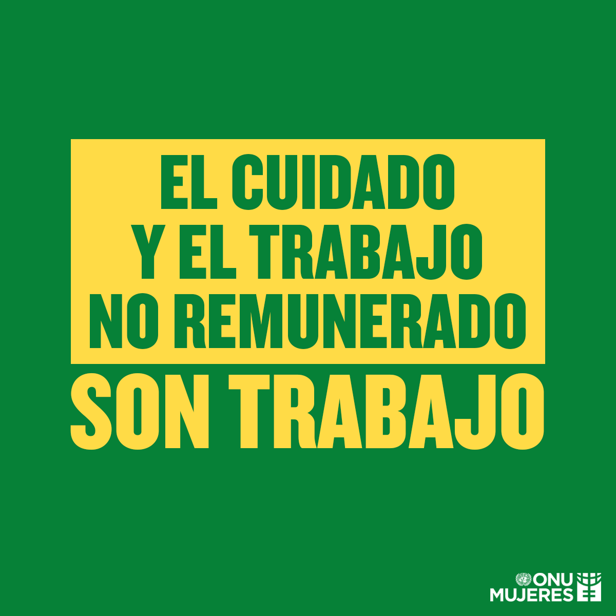 Es hora de reconocer y valorar el trabajo de cuidado no remunerado y el trabajo doméstico que hacen las mujeres y que es fundamental en todas las sociedades. 👇