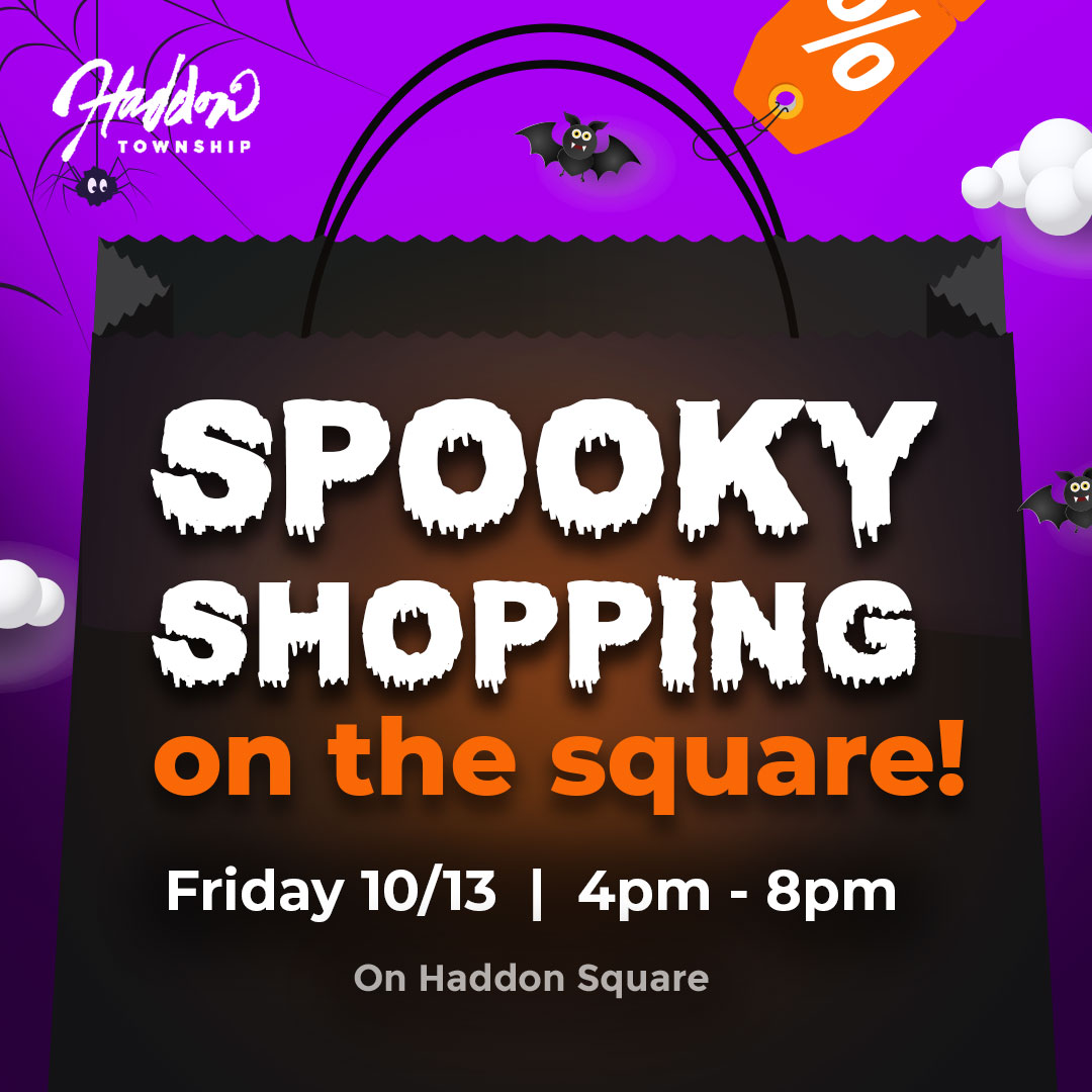 ShopHaddon's tweet photo. Get into Spooky spirit during Spooky Shopping on the Square NEXT Friday, October 13 ππ»ποΈ Over 30 vendors will exhibit their Halloween gifts, treats, and more: https://t.co/fm8THx2zsu #HaddonTwp #ShopHaddon #SpookyShopping #Halloween #Fall #Shopping #EventsNJ https://t.co/Mj7pn64GaD