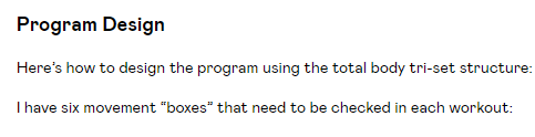 Tri-Sets are the best way to program for large groups

- Maximize equipment
- Flow around the room
- Built in GPP
- Easy to program

I have a free Tri-Set Builder Template for you

To get it:

1 Retweet this
2. Reply “TRISET” below

And I’ll DM it to you

Must be following