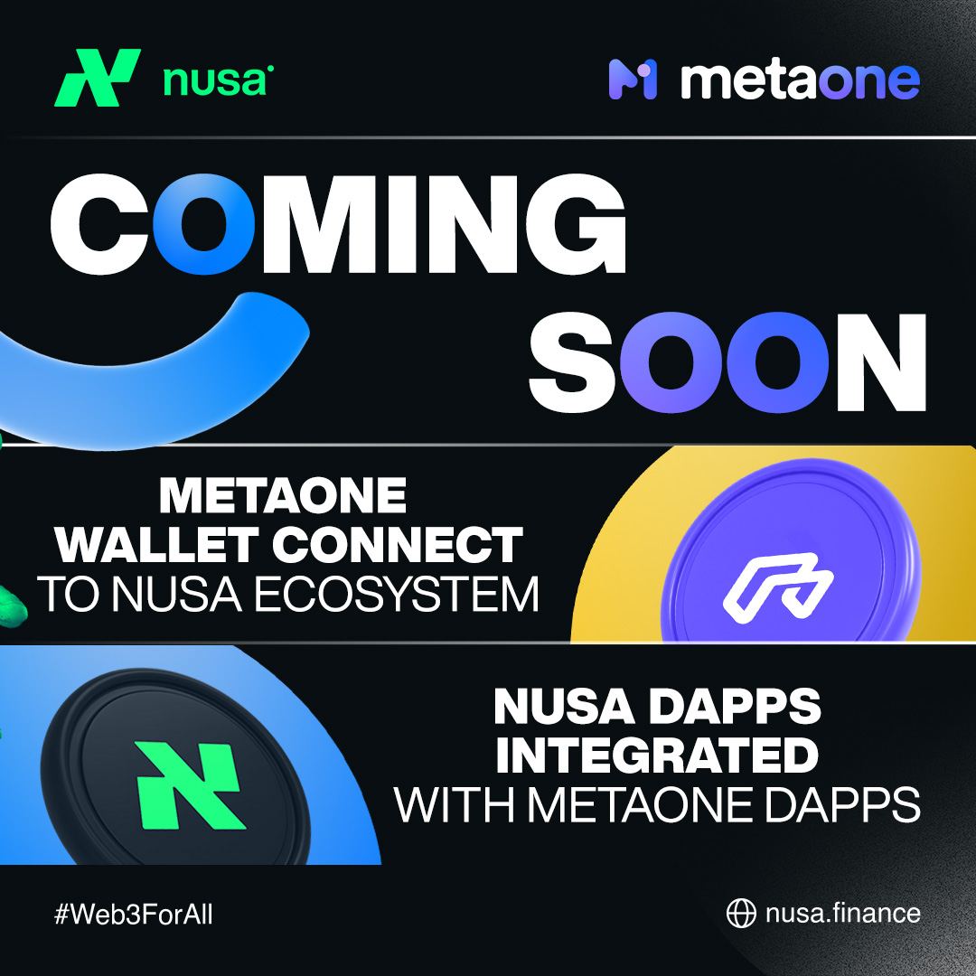 @elonmusk We are happy to announce our partnership NUSA with MetaOne🎉

MetaOne wallet is a part of AAG company.

Excited for what's coming next? Wait for further announcement!

Visit MetaOne Community:
@aagventures

t.me/NusaFinance/52…