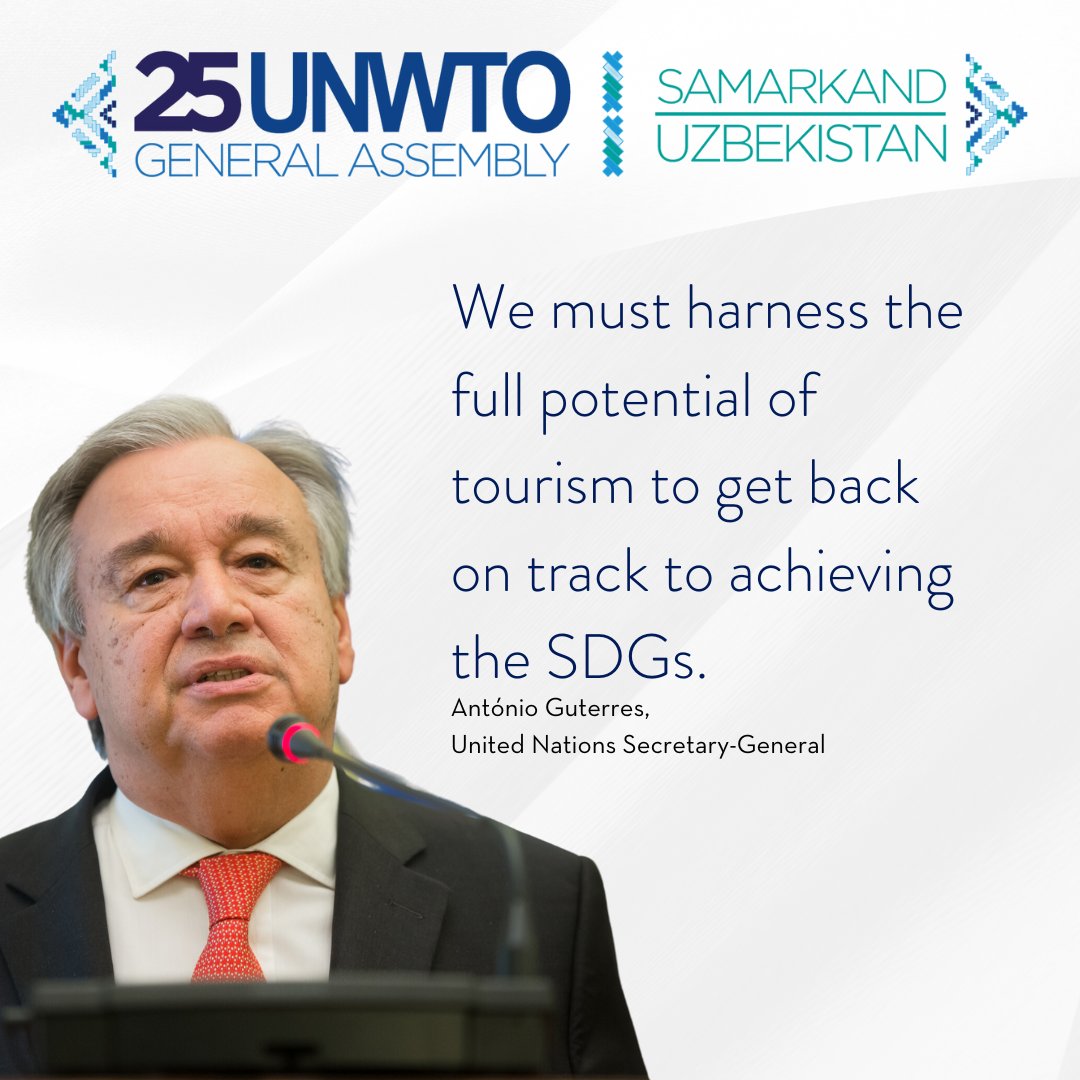 "Tourism brings progress. As one of the biggest sectors in the global economy, it has a great power to bridge cultures, generate new opportunities and promote sustainable development."

<a href="/UN/">United Nations</a> SG <a href="/AntonioGuterres/">António Guterres</a> message to the delegates of next week's #25UNWTOGA.